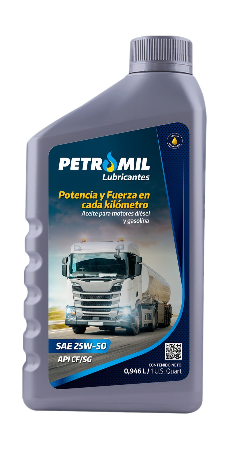 Petromil Diésel Alto Kilometraje SAE 25W-50 API CF/SG